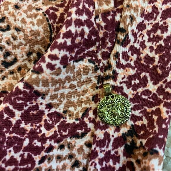 Scotch & Soda Maison Scotch burgundy tan brown animal print joggers pants Sz 8 - Picture 6 of 16